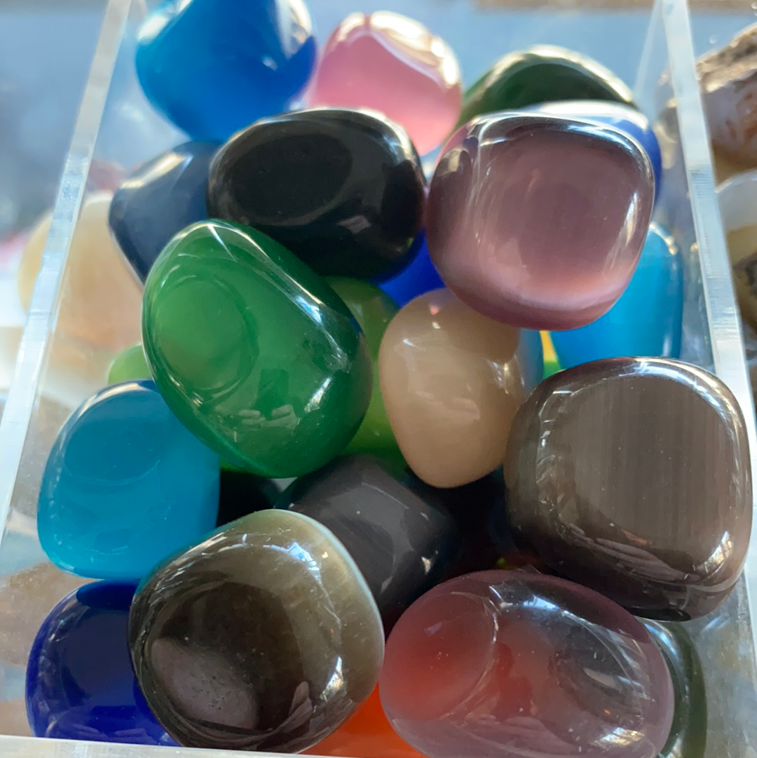 Optical Cat's Eye Tumbled Gemstone