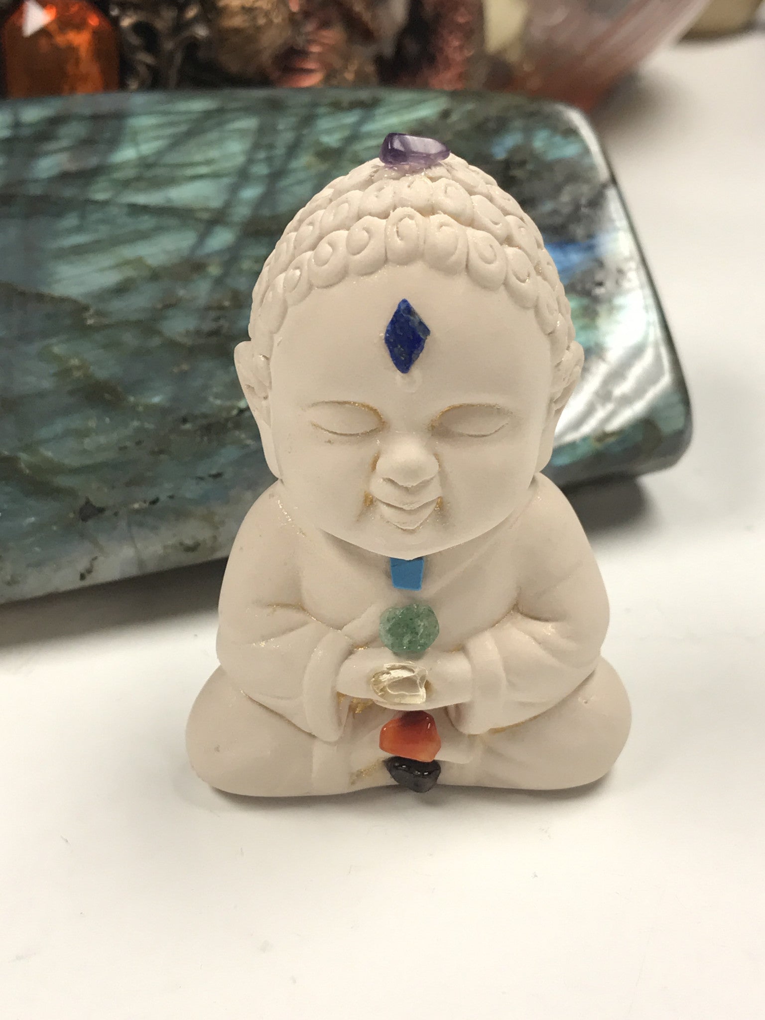 Chakra Buddha statue 2.75" - Cast a Stone