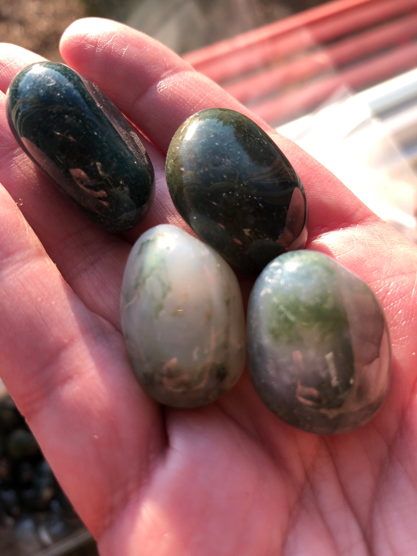 Moss Agate Tumbled Gemstone