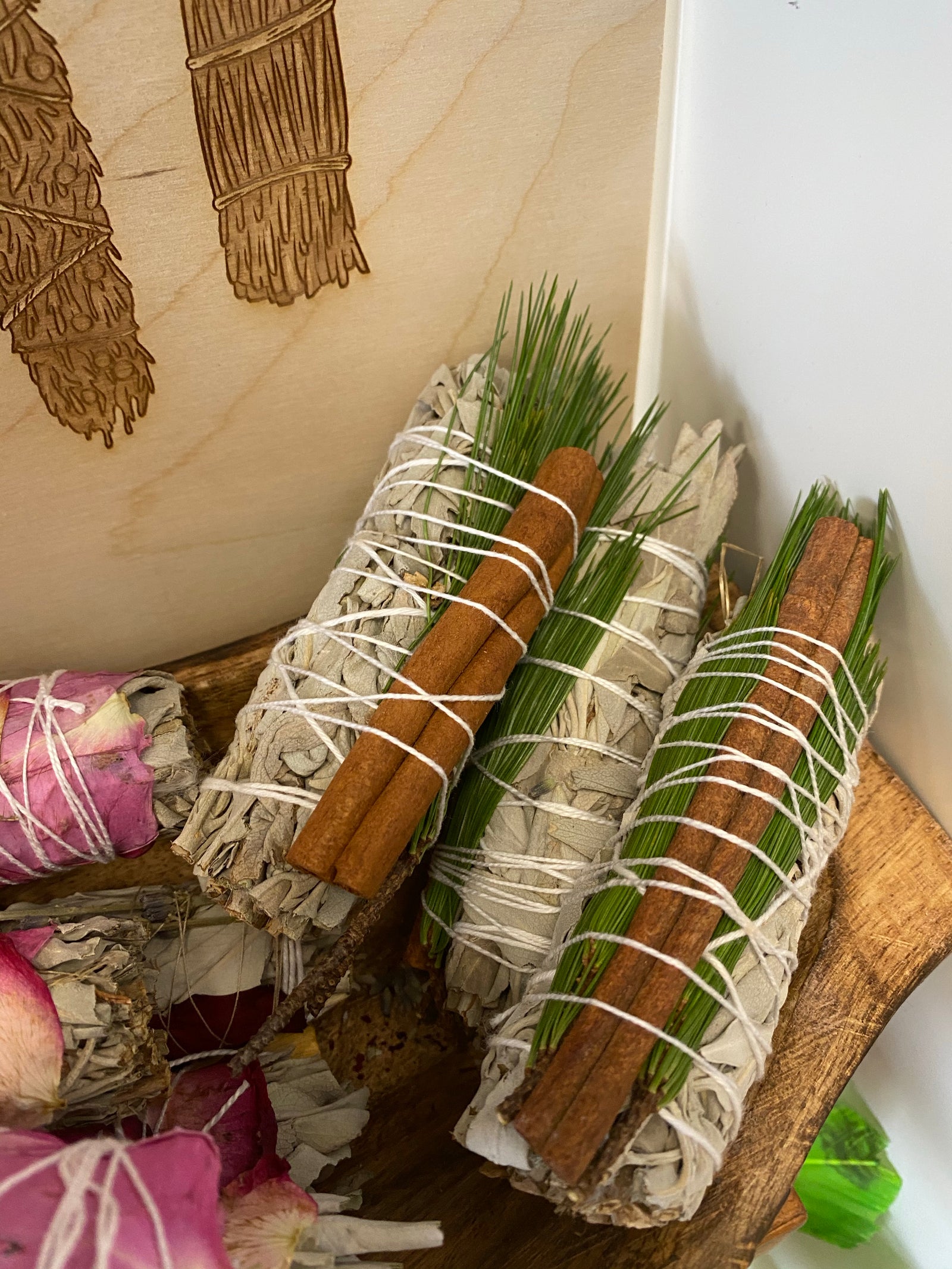 Handcrafted Floral Smudge Stick | Sage & Botanicals for Cleansing
