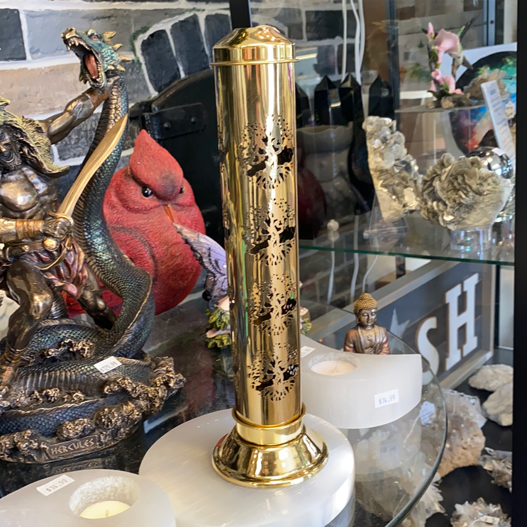 Brass Incense Tower Burner 11"