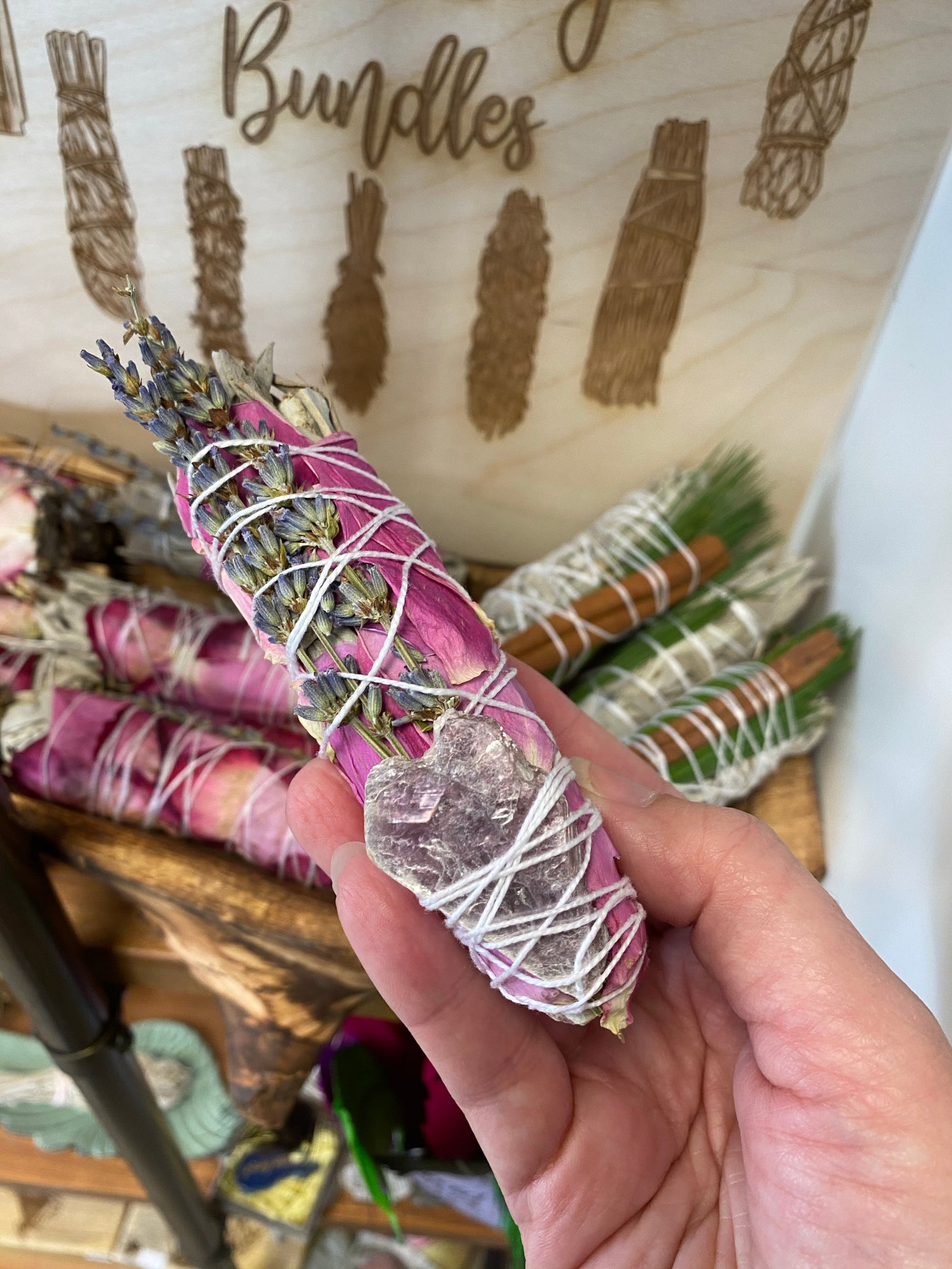 Handcrafted Floral Smudge Stick | Sage & Botanicals for Cleansing