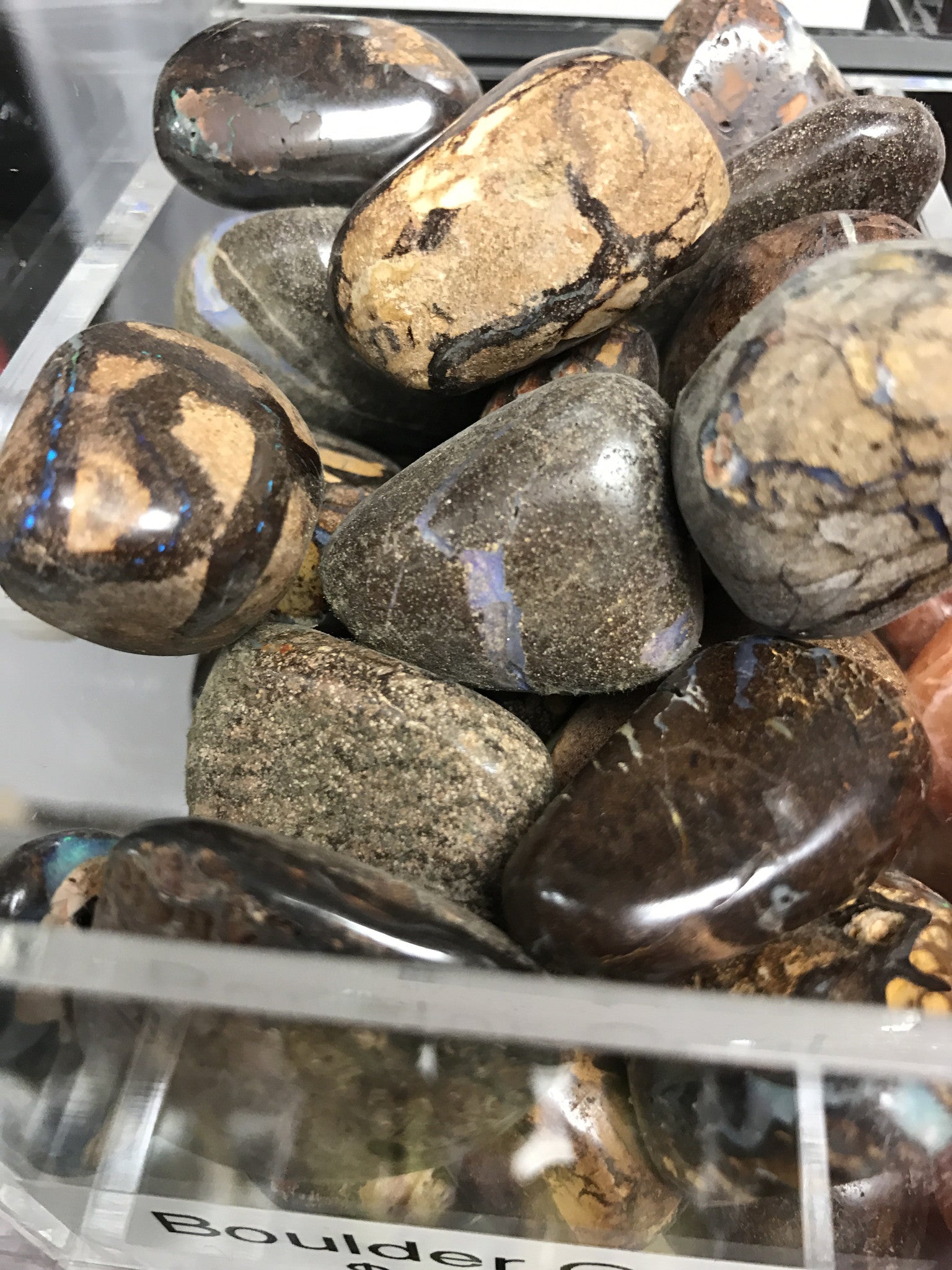 Boulder Opal tumbled gemstone - Cast a Stone