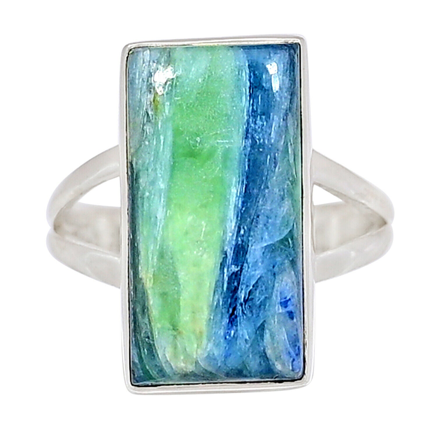 This mermaid kyanite features shades of green and blue in this all-natural gemstone. The colors marble together, giving a one-of-a-kind stone. A unique and rare gemstone for all of the mermaids!