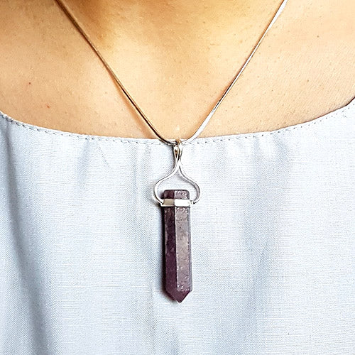 Lepidolite Crystal Point Pendant