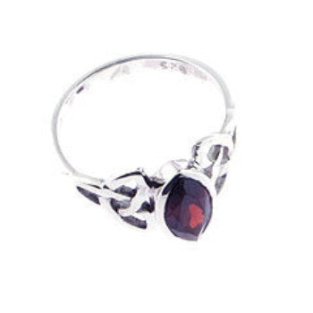 Celtic Knot Triquetra Garnet Ring