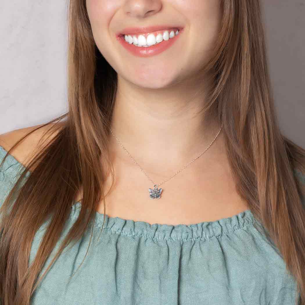 Sterling Silver Monarch Butterfly Necklace