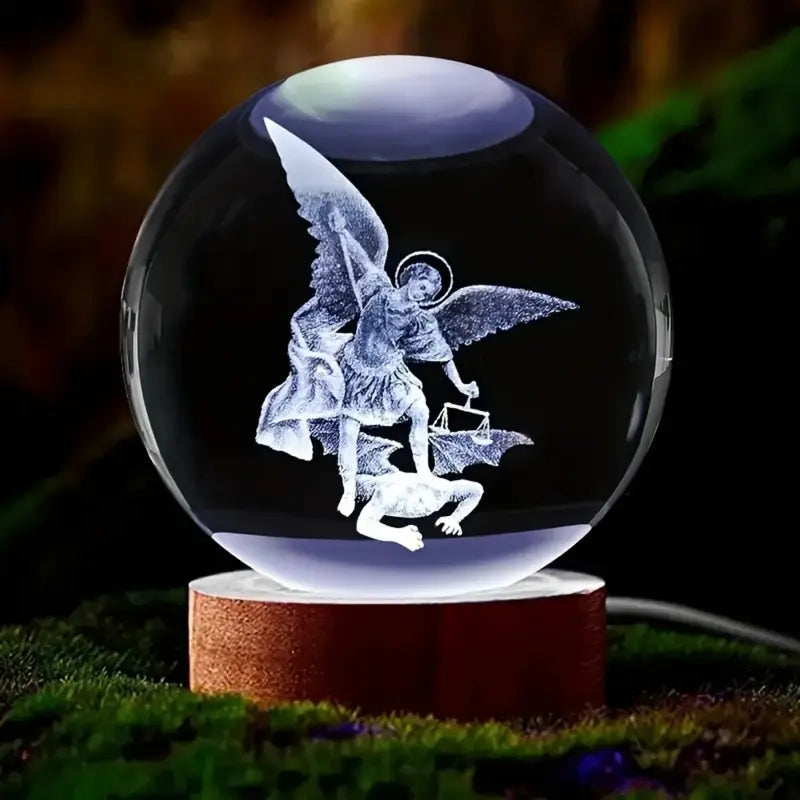 Clear Glass Sphere with Engraved Image