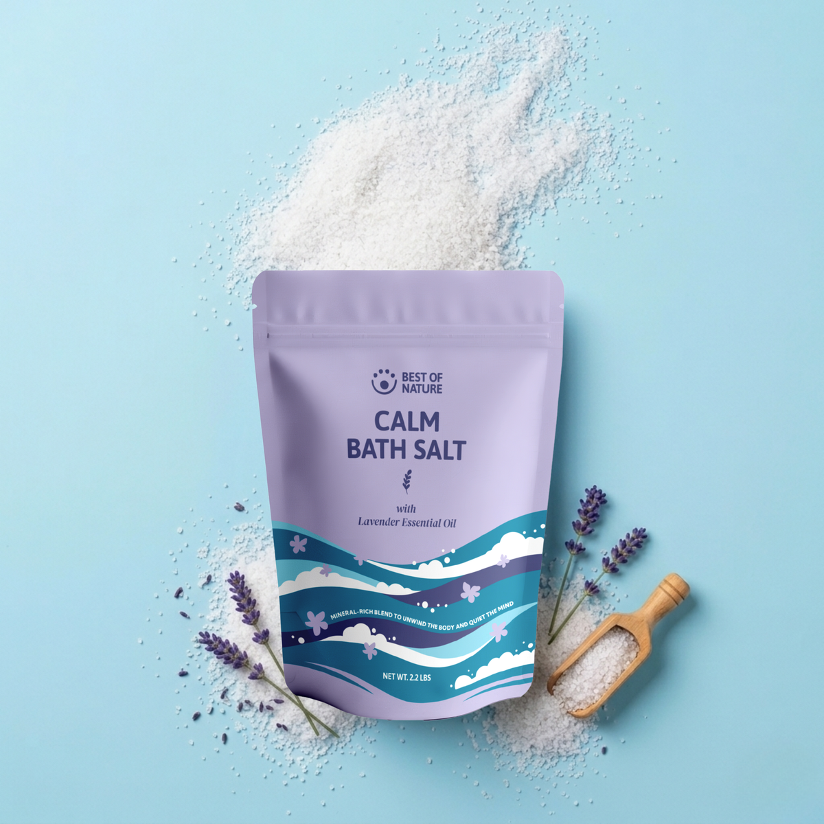 Calm Mineral Bath Salt with Lavender Essential Oil