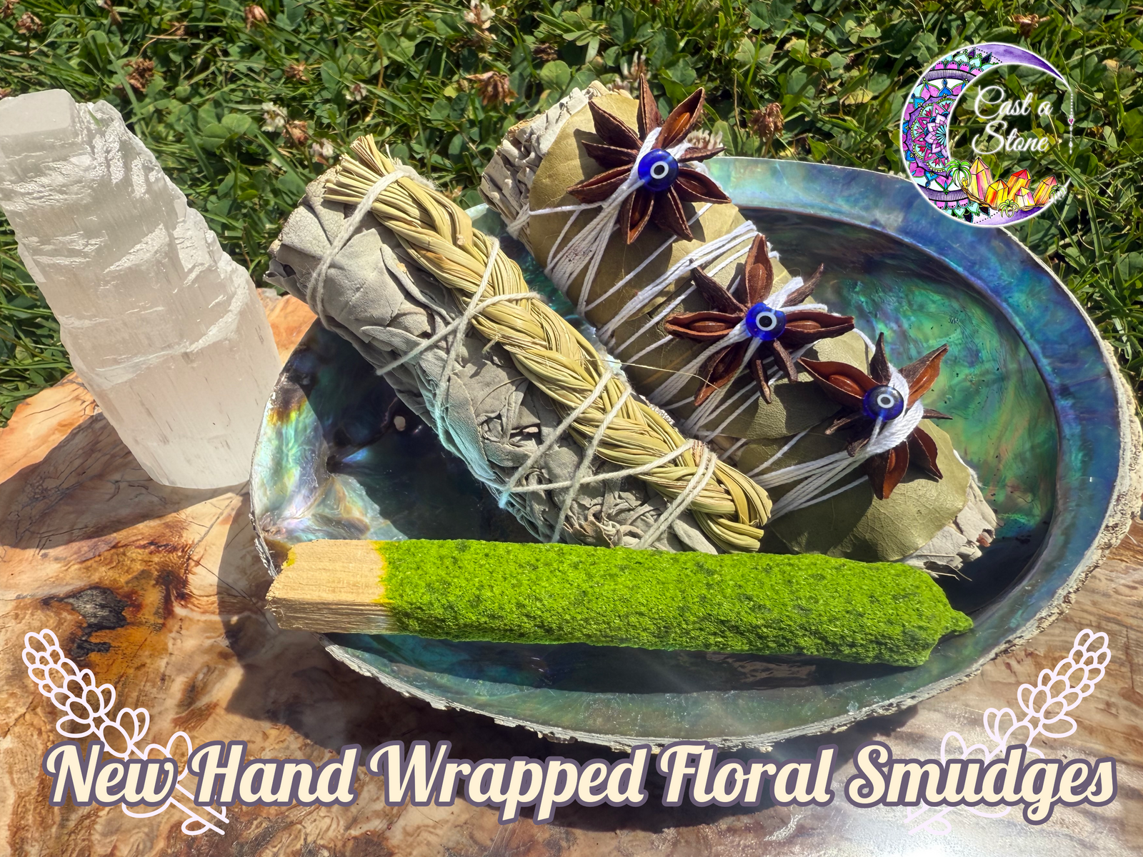Handcrafted Floral Smudge Stick | Sage & Botanicals for Cleansing
