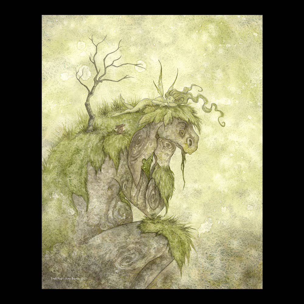 Troll Nap by Amy Brown – 8x10 Signed Fantasy Art Print