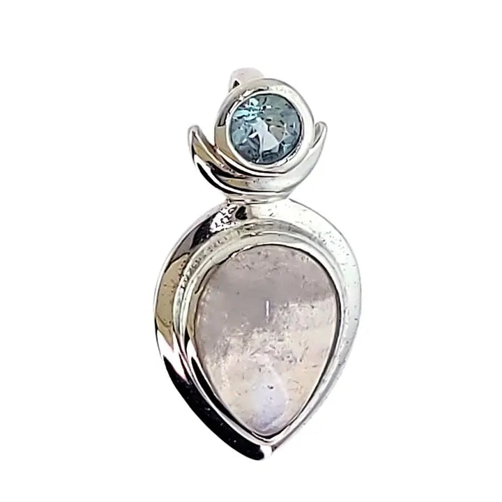 Goddess Series Moonstone &amp; Blue Topaz Pendant
