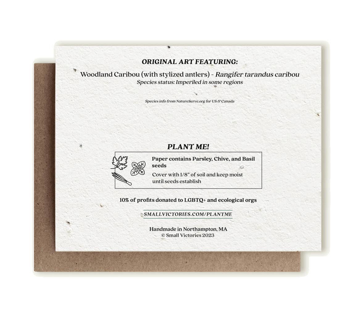 Reindeer Happy Holidays Plantable Herb Seed Card