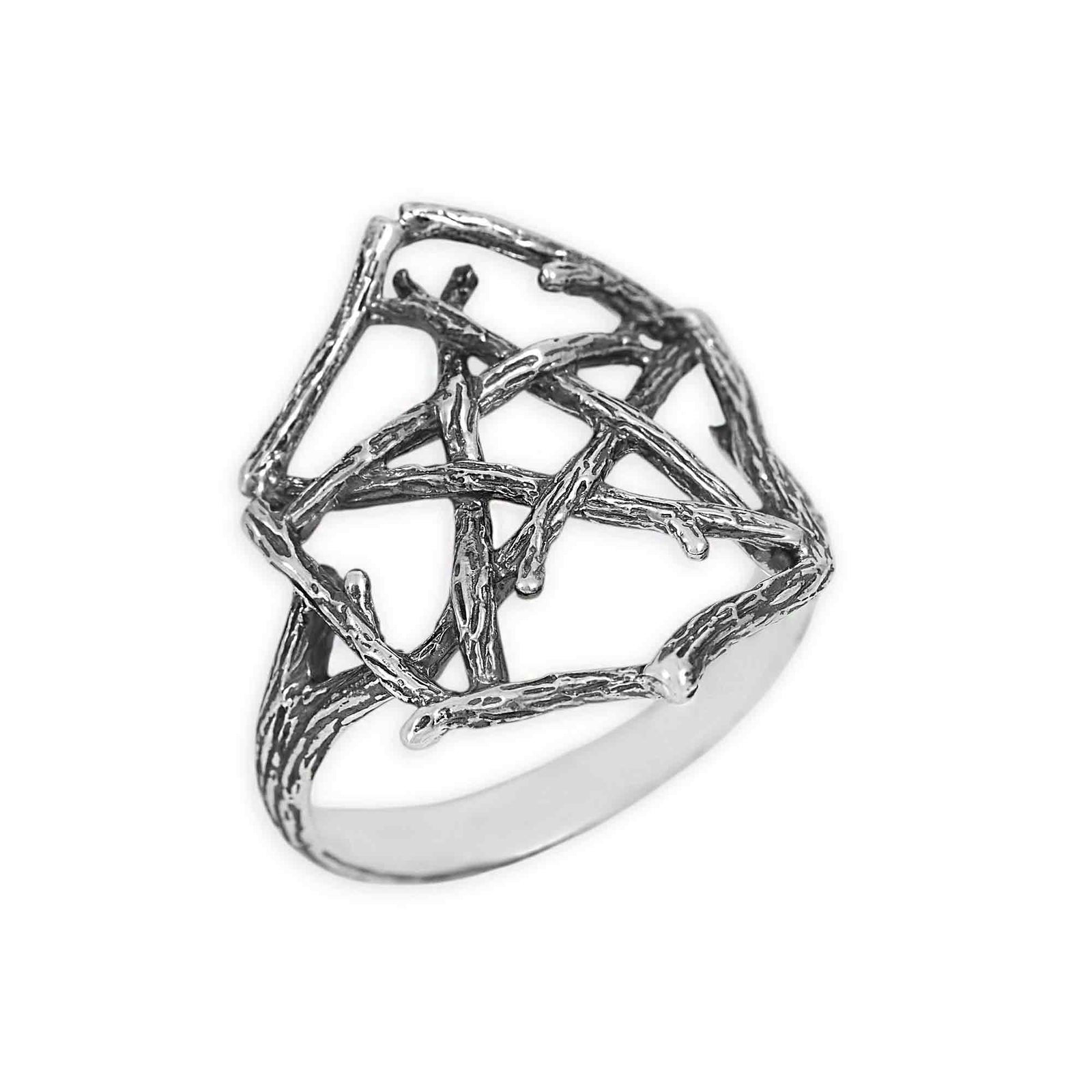 Sterling Silver Pentagram Branch Ring