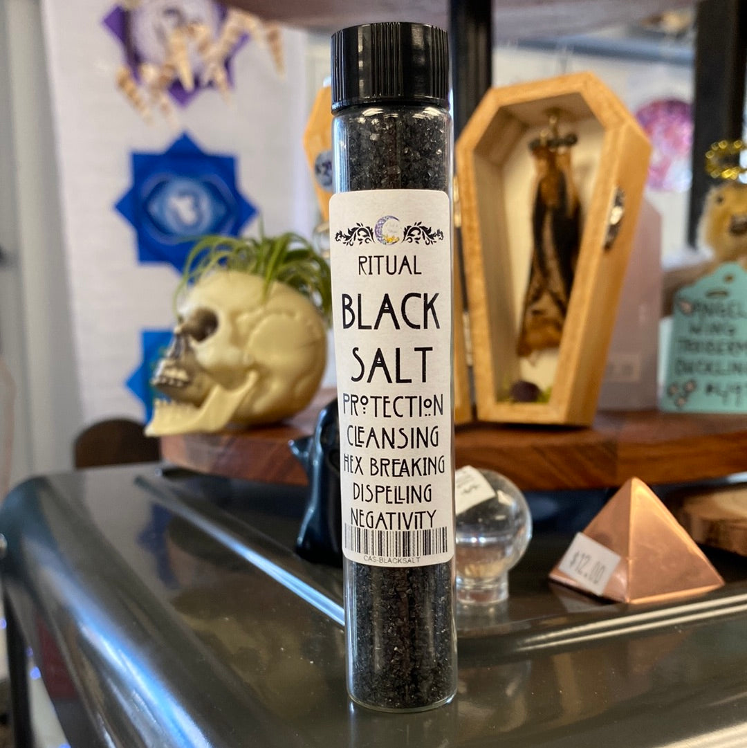 Black Ritual Salt | Enchanted Salt | Black Cleansing Salt | Circle Casting | Spellcrafting | Witchcraft | Witchy Altar Tools | Witch Salt