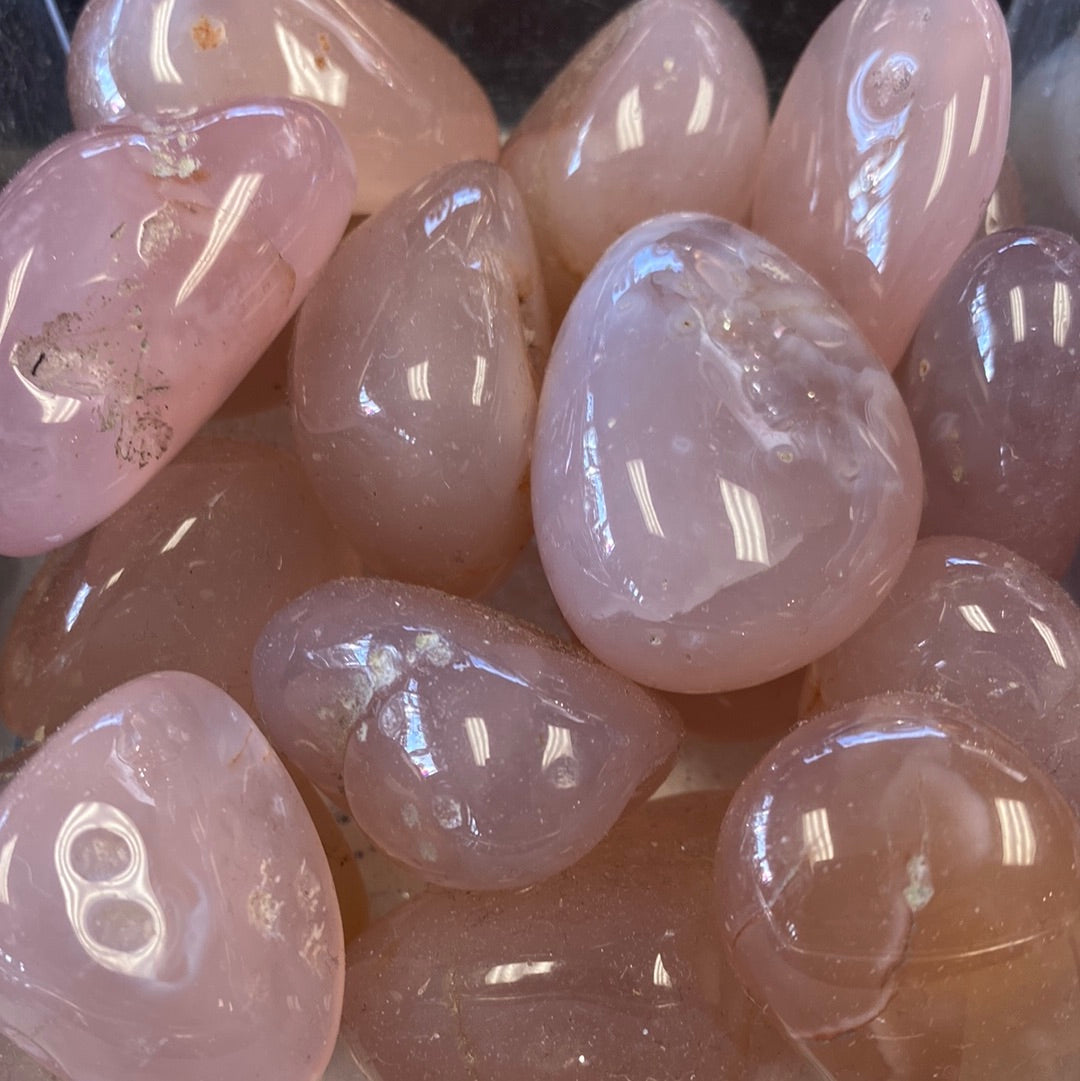 Pink Chalcedony Pebble Tumbled Gemstone