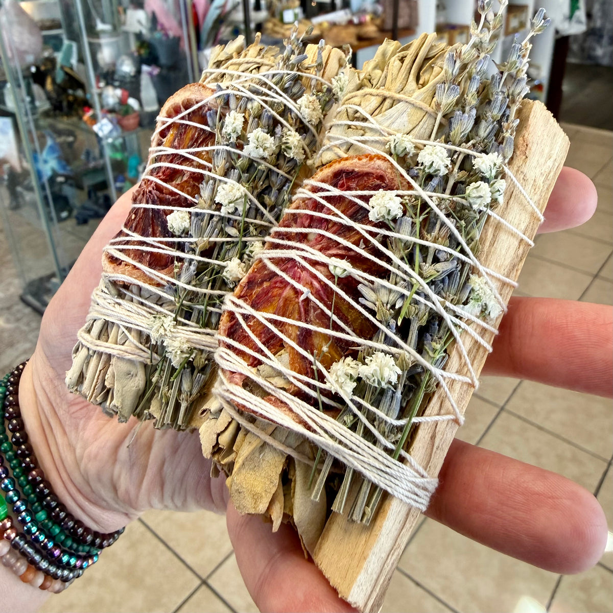 Handcrafted Floral Smudge Stick | Sage & Botanicals for Cleansing