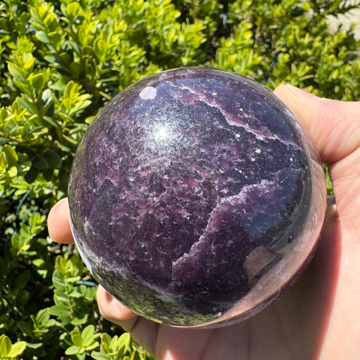 Lepidolite Gemstone Sphere - 70-80Mm