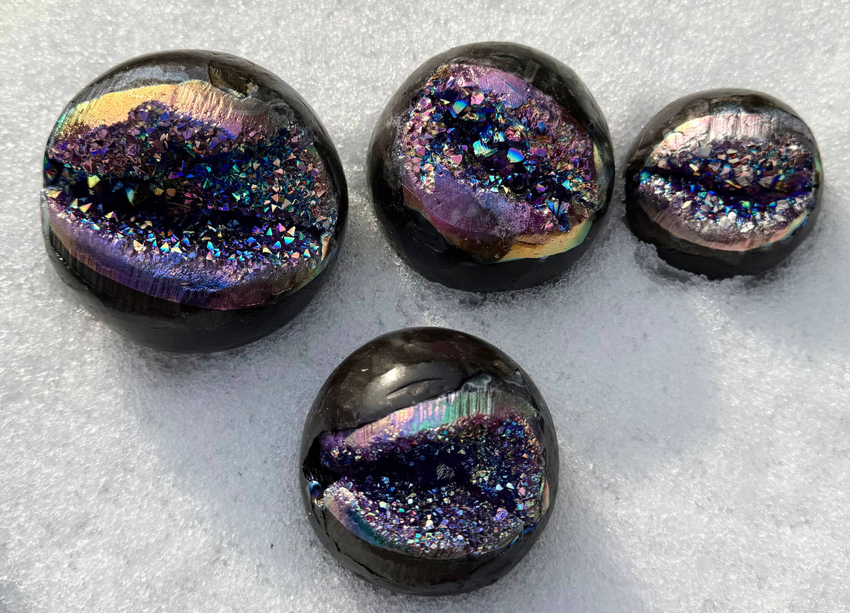 Aura Amethyst Geode Sphere Crystal Ball