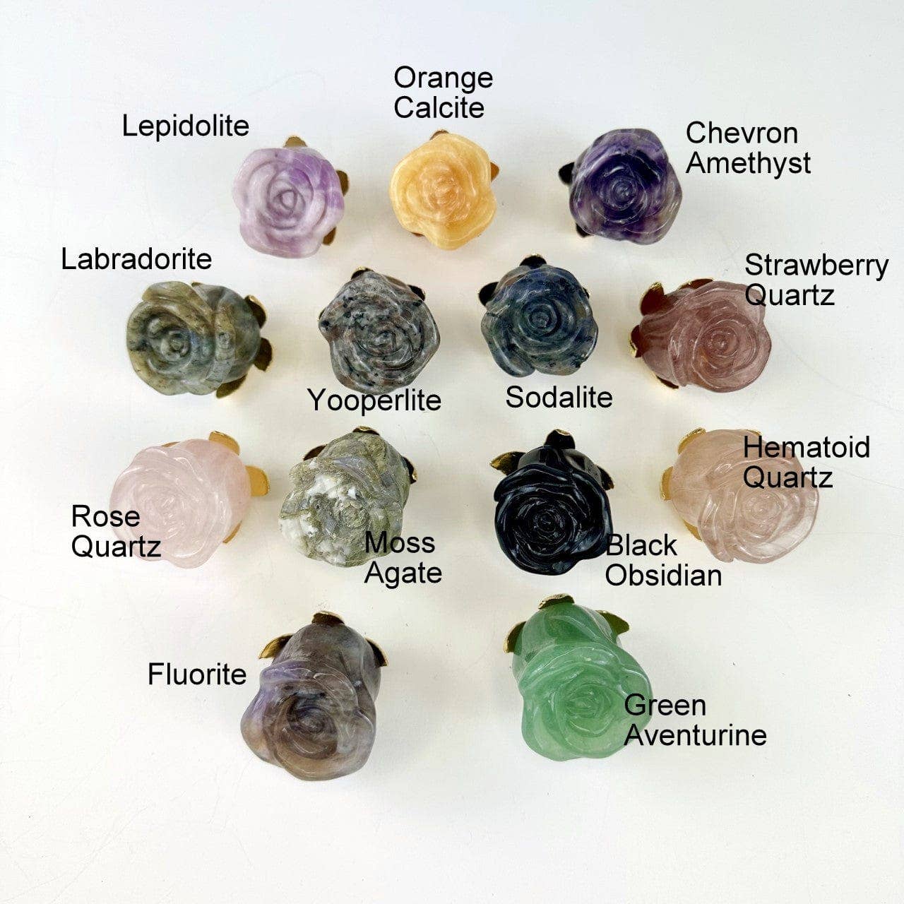 Beautiful Carved Crystal Rose Polished Gemstone