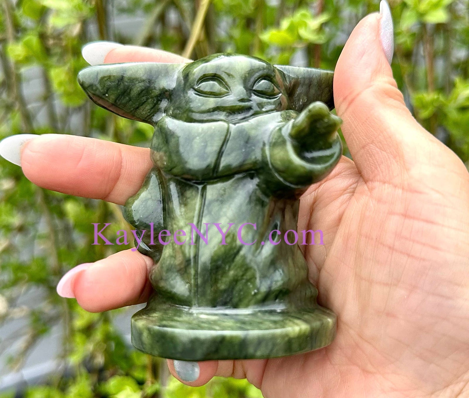 Natural Nephrite Jade Yoda 8cm Healing Energy