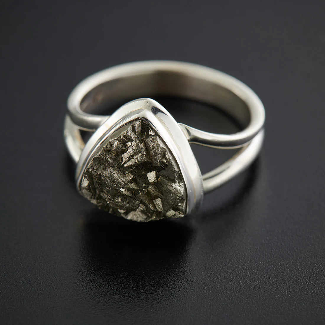 Pyrite Druzy Sterling Silver Ring