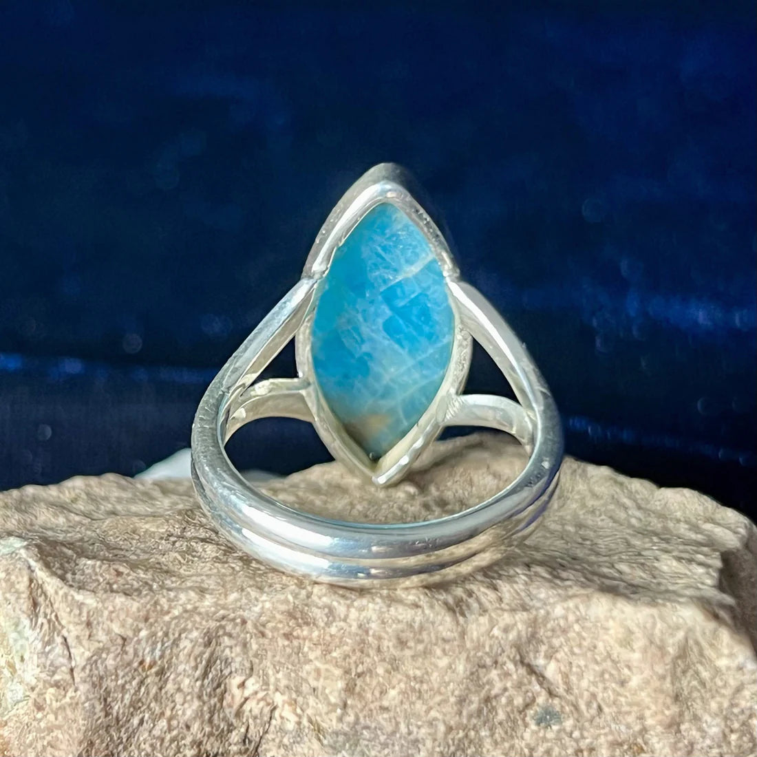 Neon Blue Apatite Sterling Silver Ring
