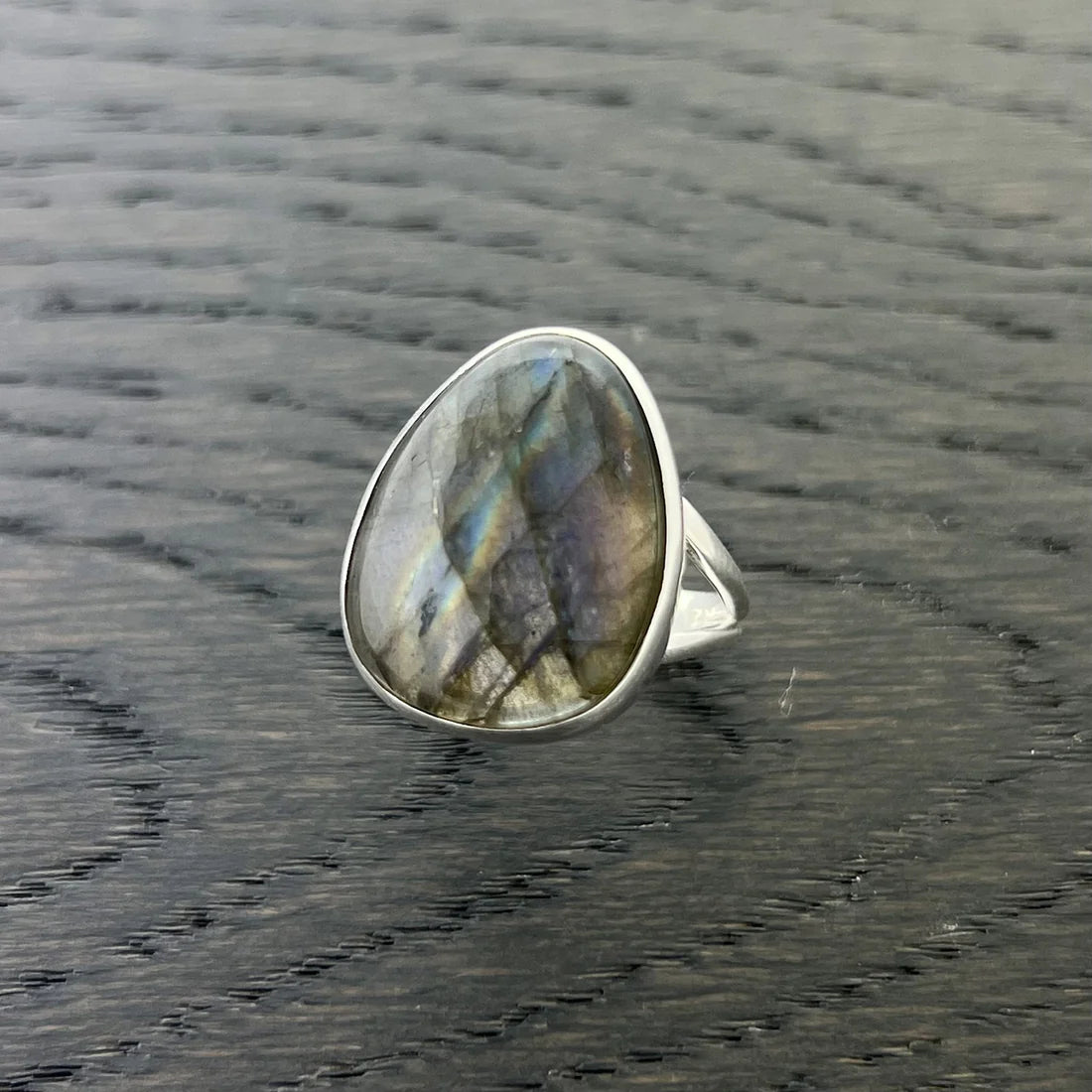Purple Fire Labradorite Ring in Sterling Silver