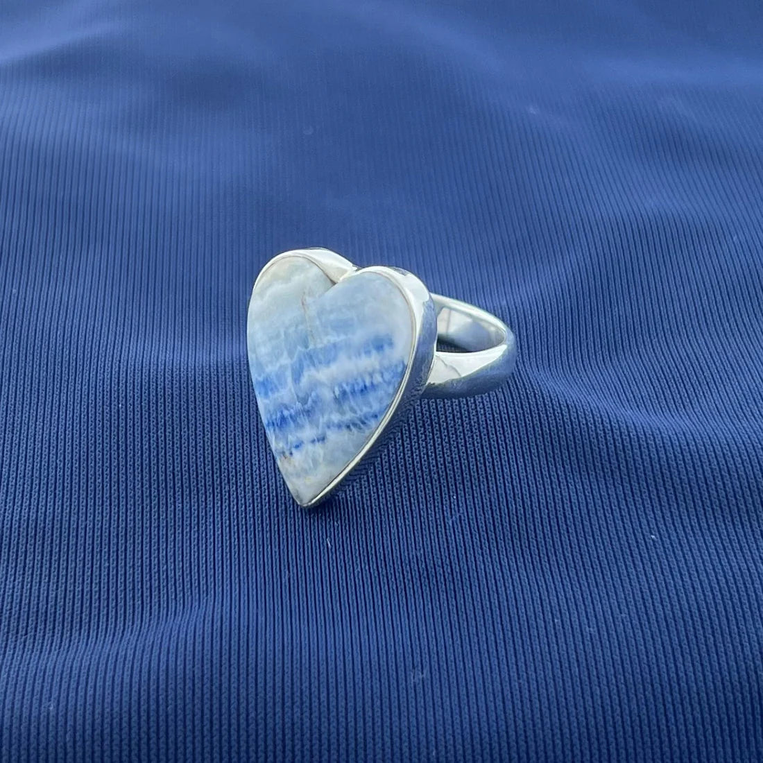 BLUE SCHEELITE RING STERLING SILVER SS