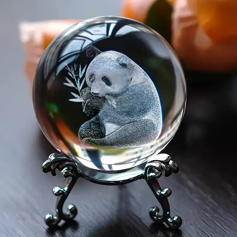 Clear Glass Sphere with Engraved Image
