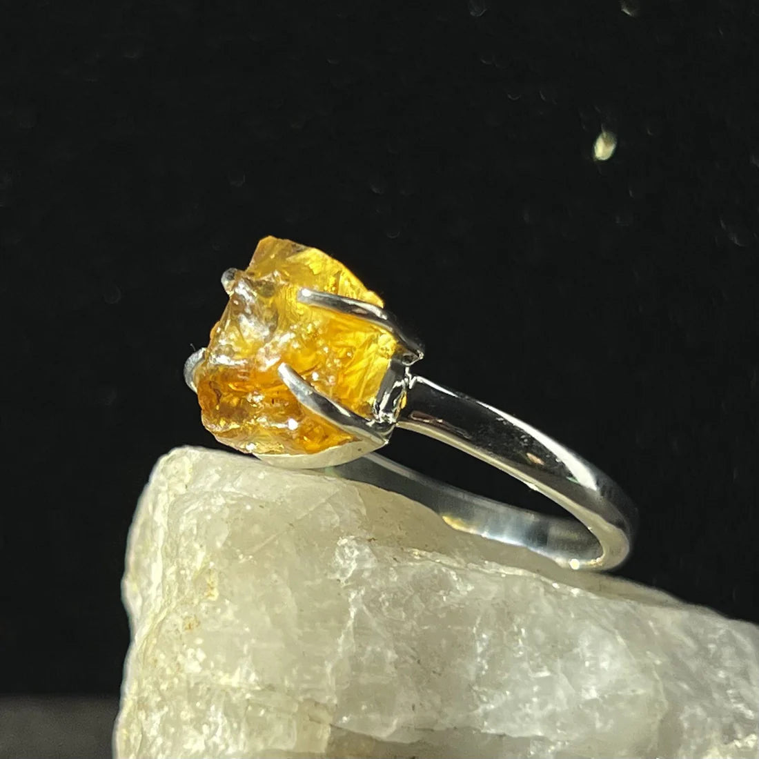 Natural Prong Citrine Ring Sterling Silver