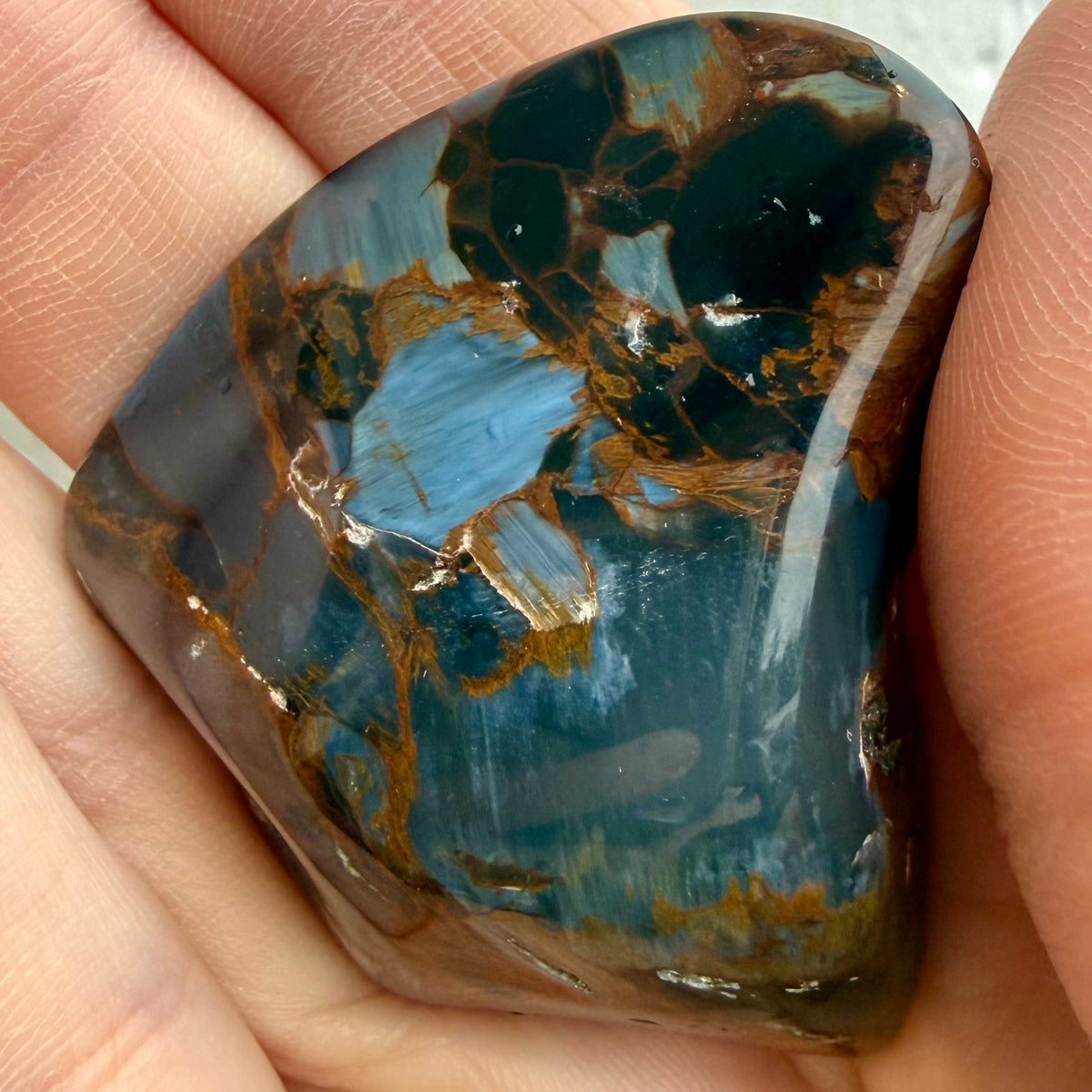 Pietersite Polished Freeform Palm Stones – Stormy Natural Flash | Premium Hand-Selected Specimens