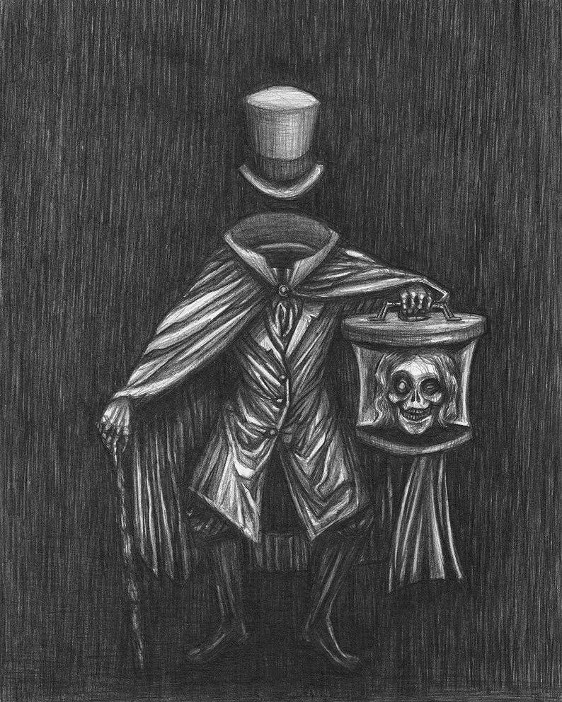 The Hatbox Ghost Fine Art Print - Haunted Mansion