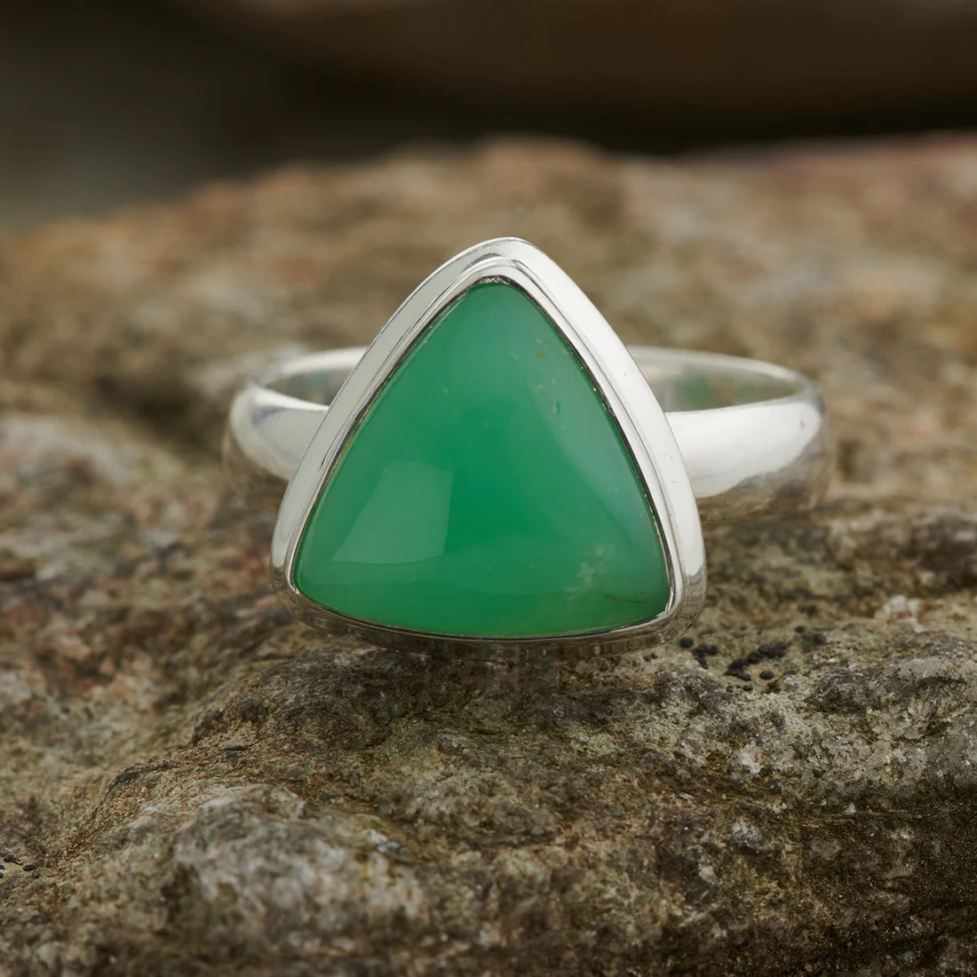 Chrysoprase Ring in Sterling Silver