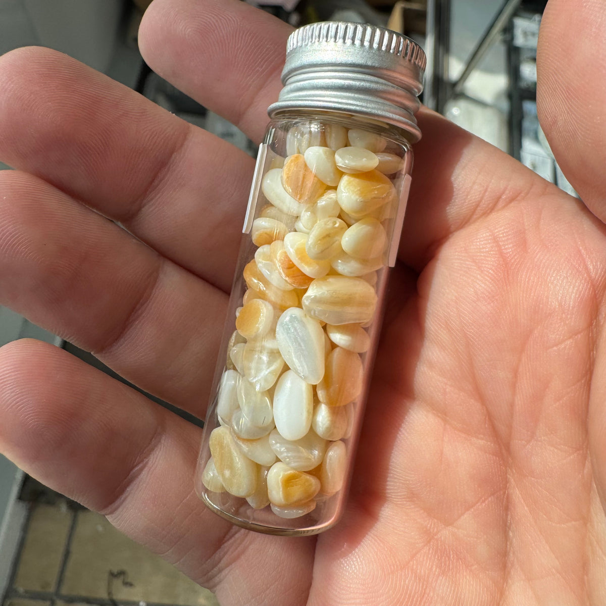 Cast a Stone Gemstone Chips in Glass Bottle | 1.5” Assorted Crystals for Altar, Crafts & Gifts