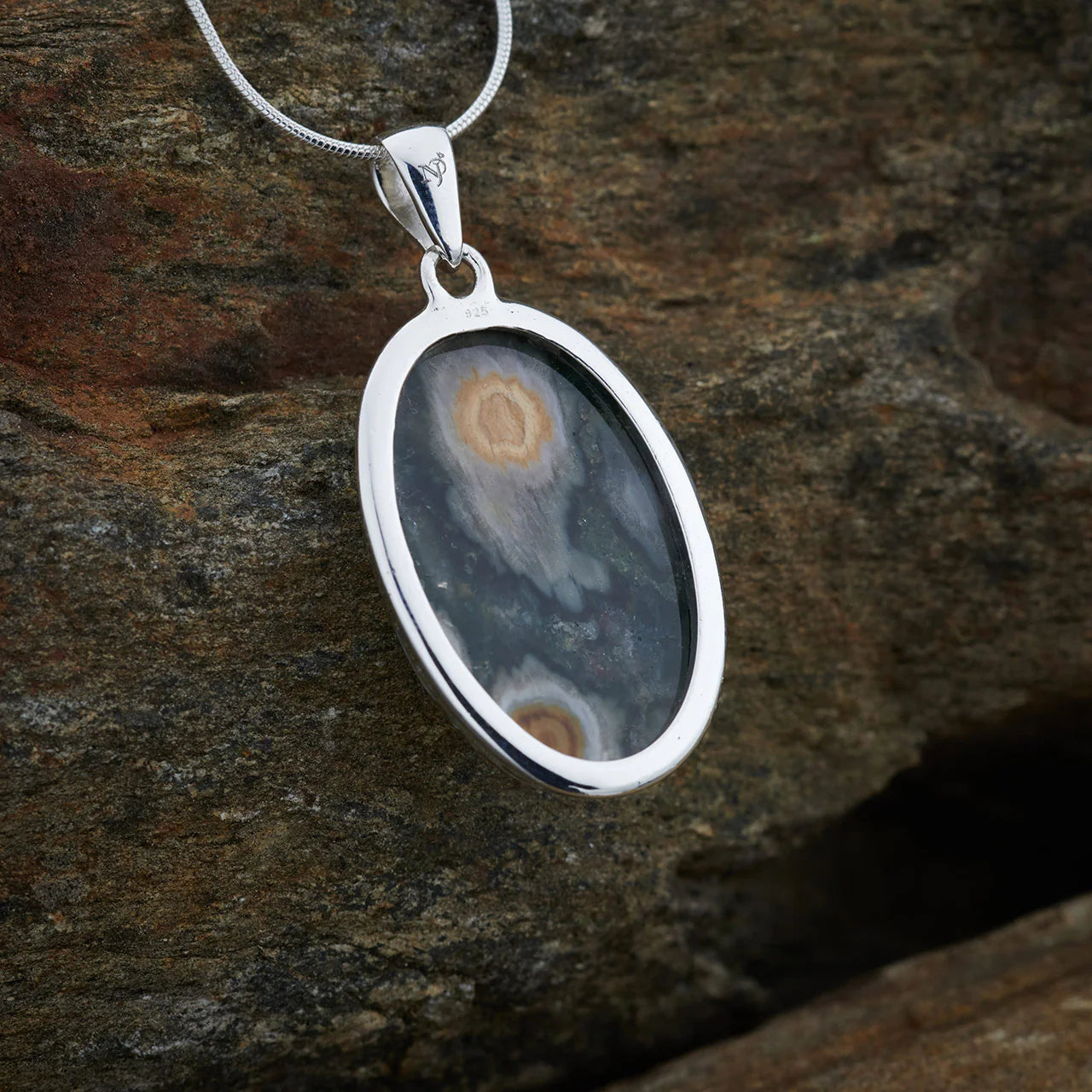 Ocean Jasper Sterling Silver Pendant