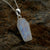 Blue Fire Moonstone Sterling Silver Coffin Pendant