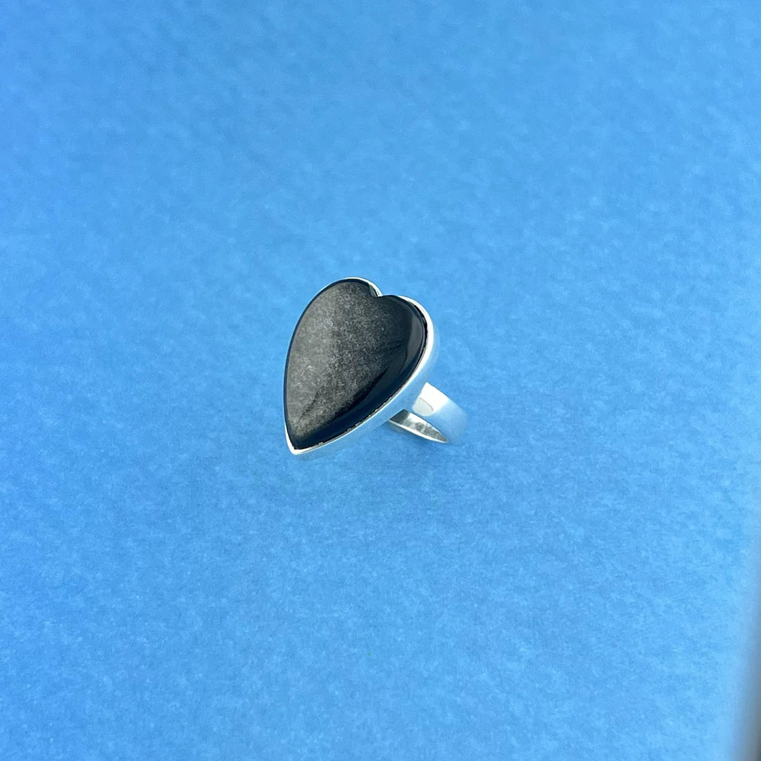 Silver Sheen Obsidian Sterling Silver Ring