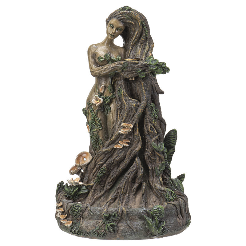 Nymph Tree Goddess Backflow Burner – Woodland Spirit Incense Holder | Cold Cast Resin Decor