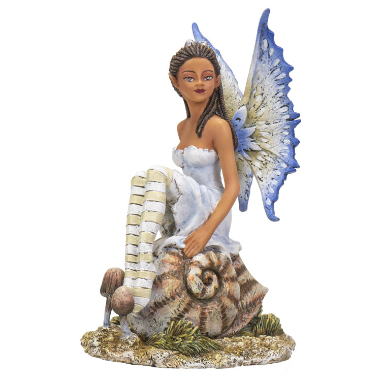 Little Fae Fairy Sitting On Helix Snail Statue By Amy Brown