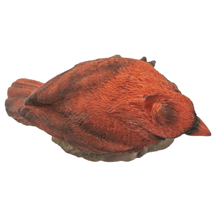 Bouncing Red Cardinal on Stump Statue – Spring-Mounted Bird Figurine for Memorial Comfort
