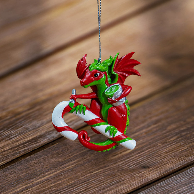 Candy Cane Dragon Ornament