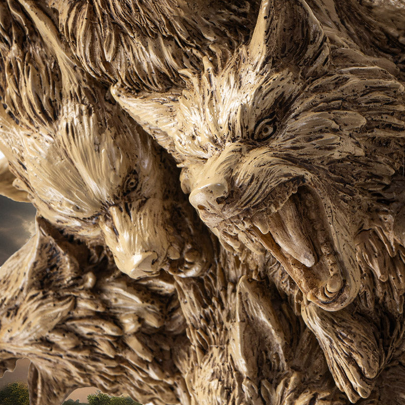 Cernunnos Celtic God Statue – Antlered Guardian of Nature | Hand-Painted Resin with Wolves, Sword & Bow