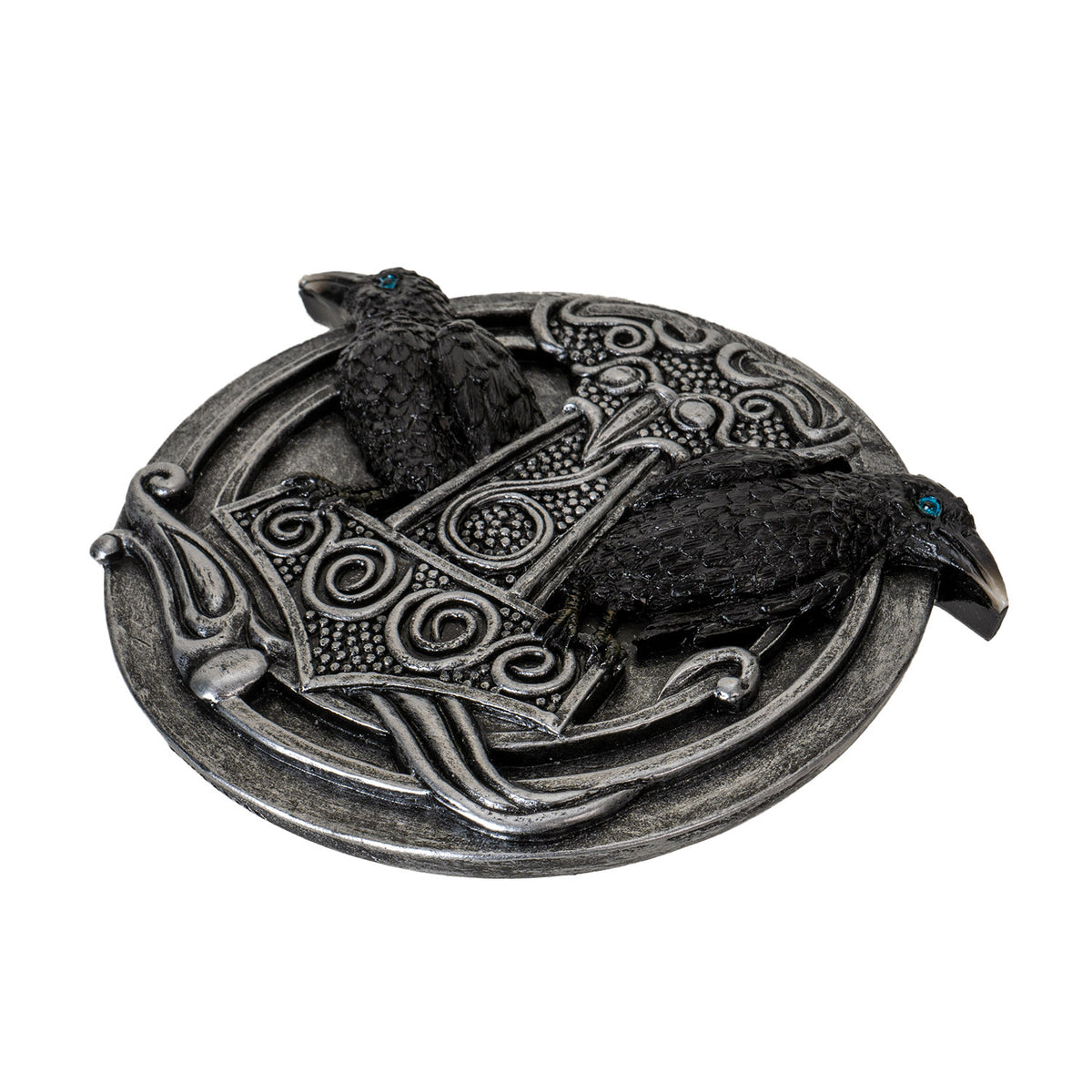 Thor Hammer Mjolnir Incense Holder with Odin’s Ravens