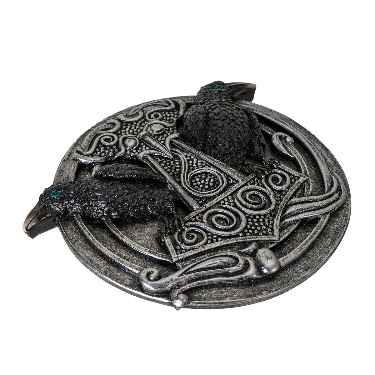 Thor Hammer Mjolnir Incense Holder with Odin’s Ravens