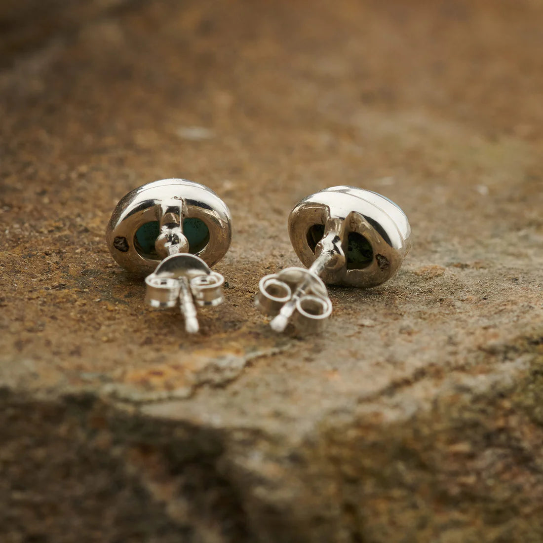 Larimar Sterling Silver Stud Earrings