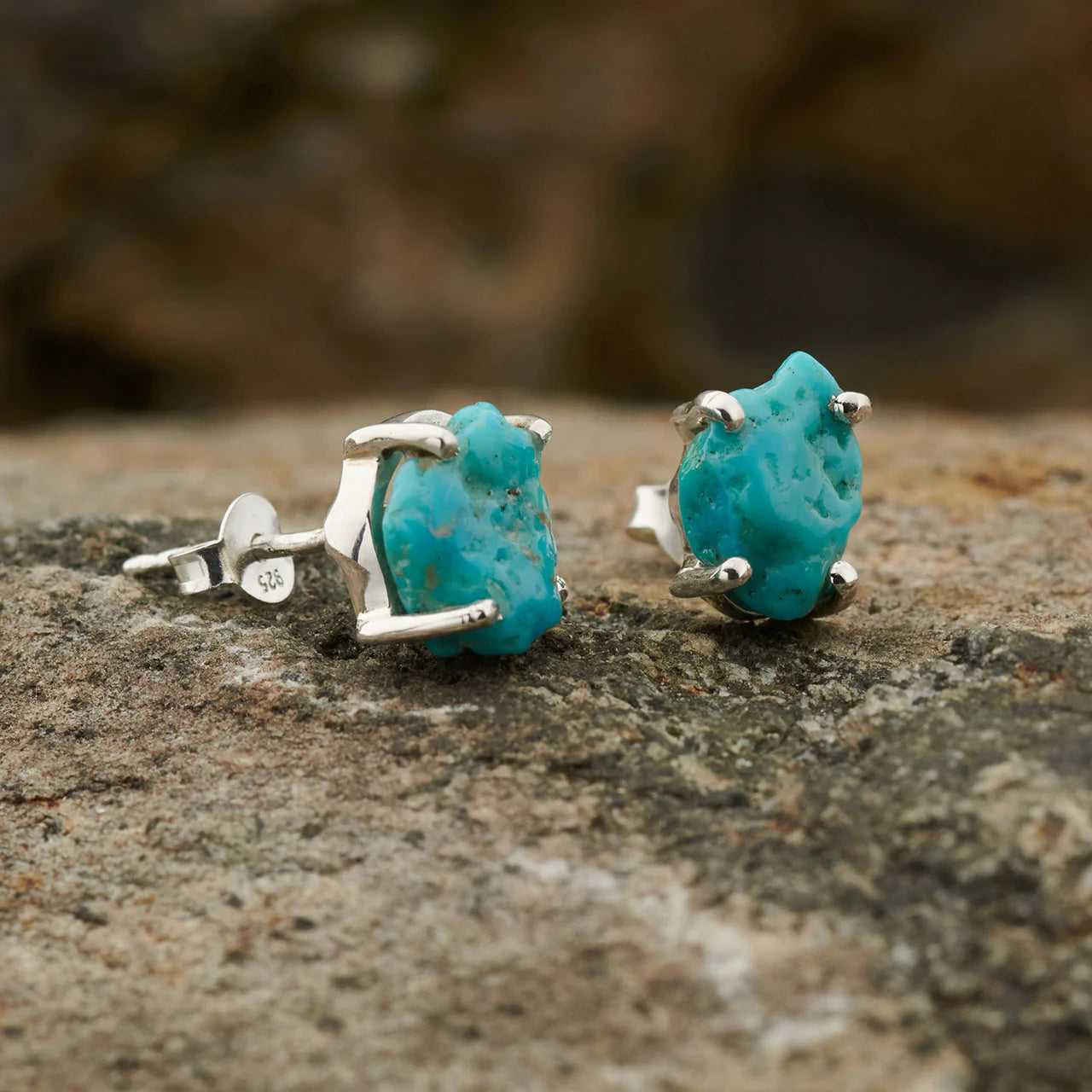 Kingman Turquoise Stud Sterling Silver Earrings – Elegance, Protection, and Balance
