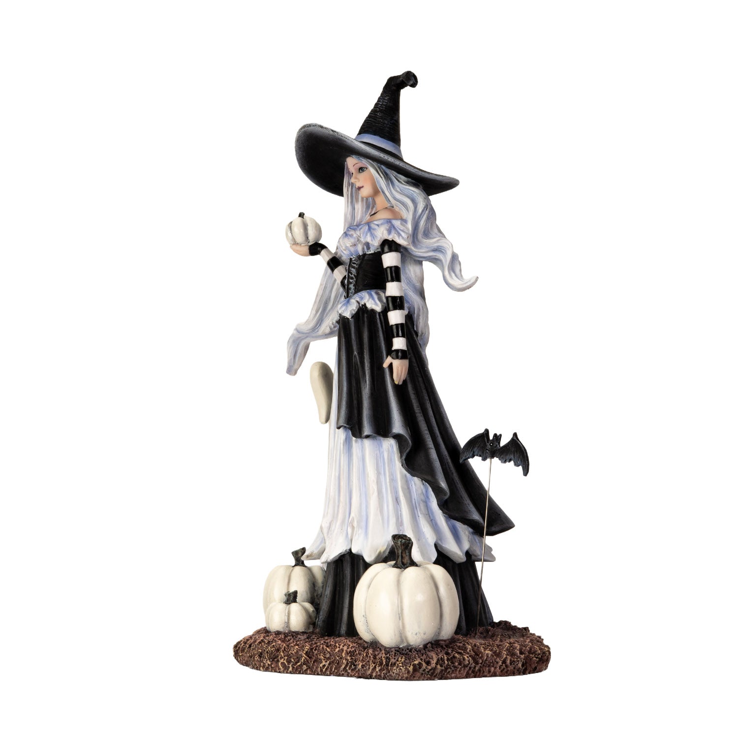 Ghost Pumpkin Witch Statue with Ghost & Bat Companions by Amy Brown