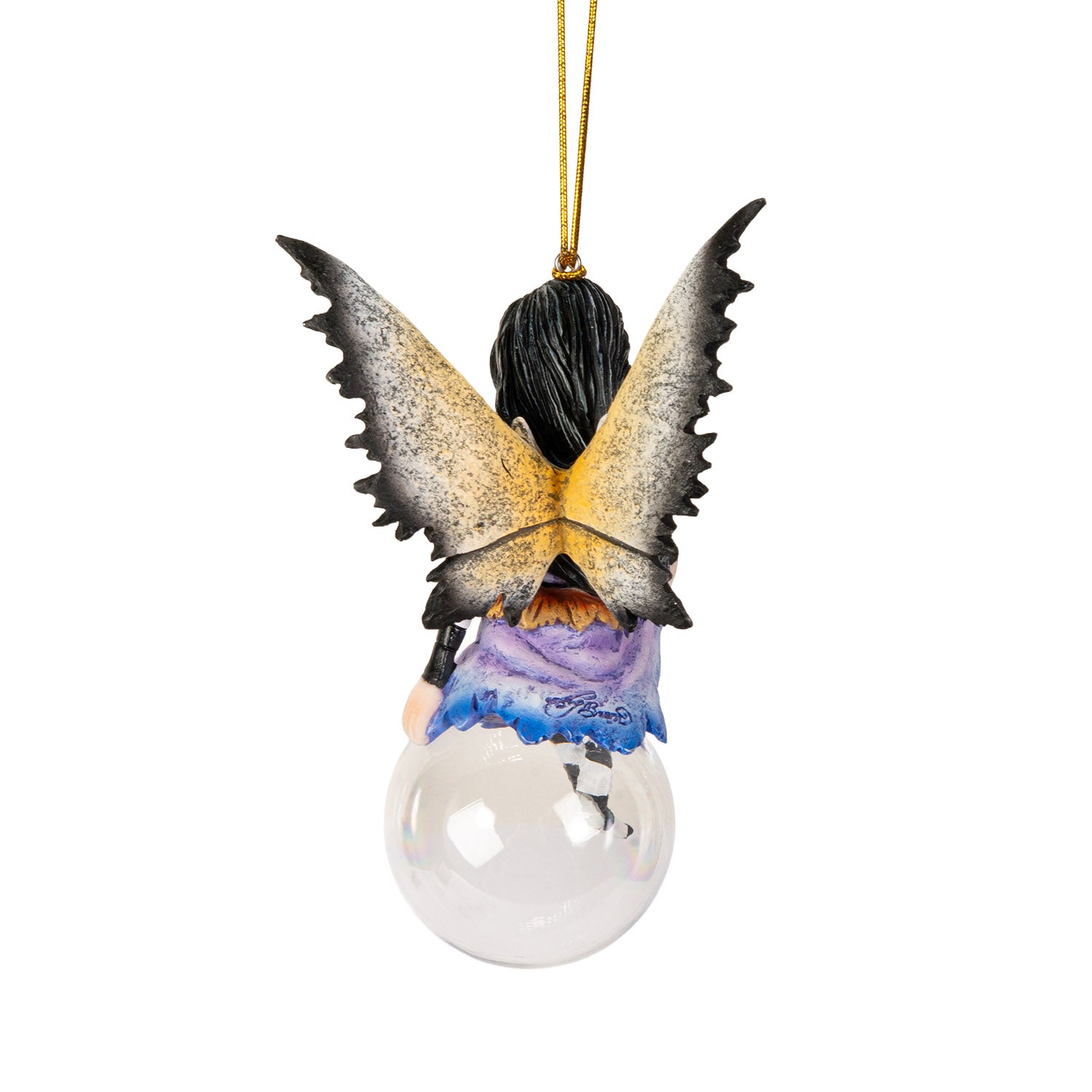 Evangeline Bubble Rider Fairy Ornament by Amy Brown – Whimsical Fantasy Resin & Glass Hanging Décor