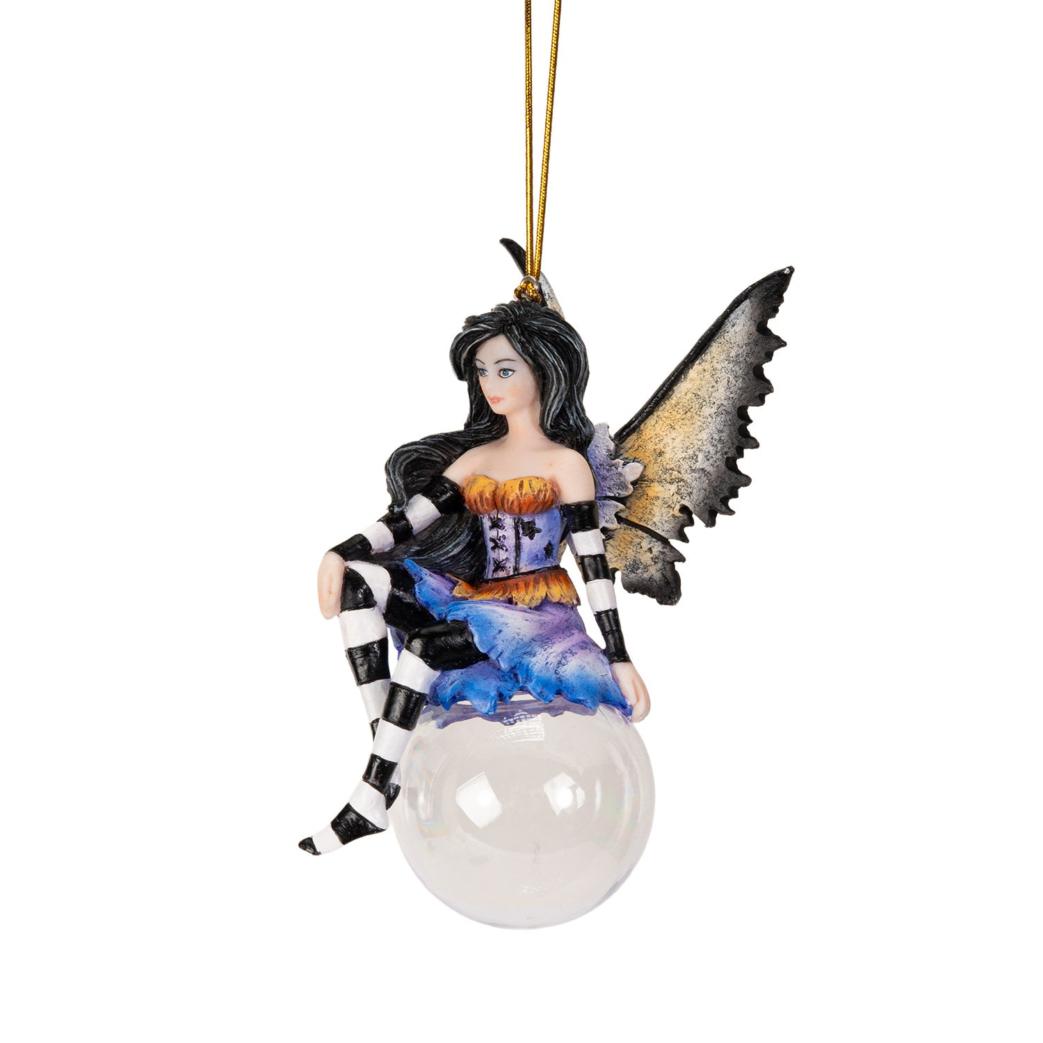 Evangeline Bubble Rider Fairy Ornament by Amy Brown – Whimsical Fantasy Resin & Glass Hanging Décor